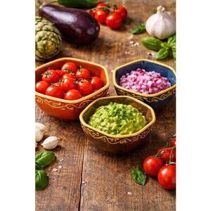 MWW Market 2000s Set Of 3 Ceramic Raised Relief Stackable Veggie Bowls